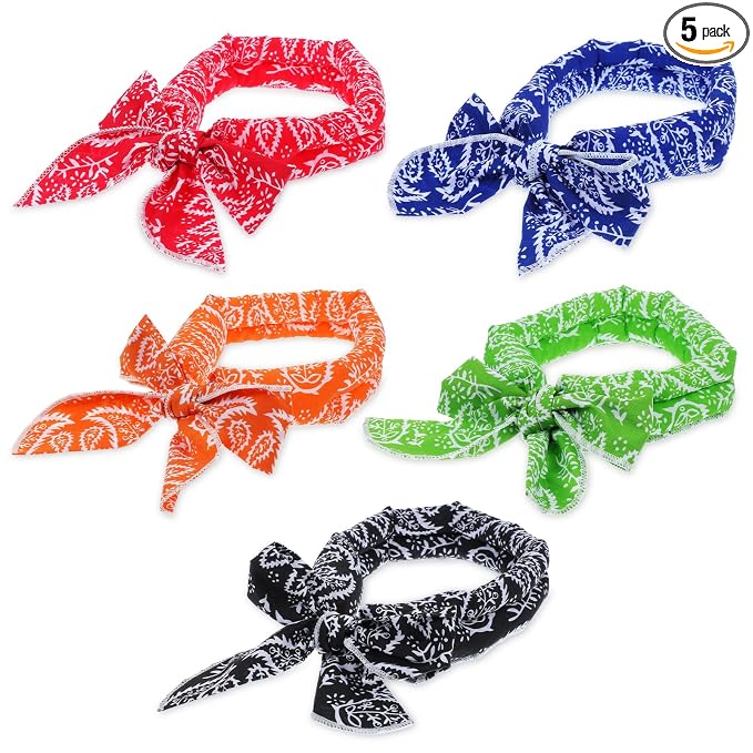 Neck Coolers for Hot Weather, Ice Cooling Bandana Neck Wraps | 5 Pack