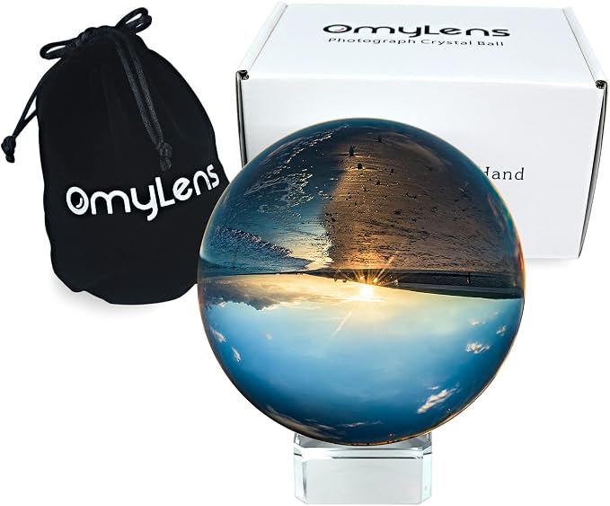 Lens Ball (80mm), K9 Crystal Ball with Stand and Silk Bag, for Photography Accessories and Props