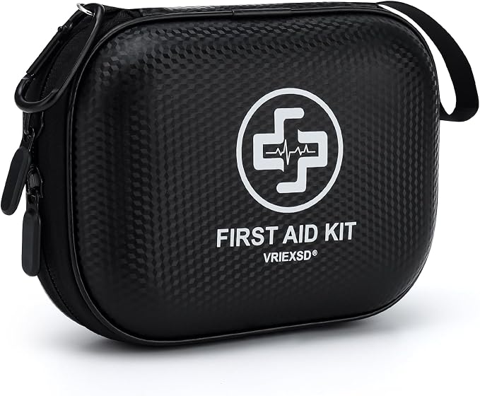 Mini First Aid Kit - 150 Piece Small Waterproof Hard Shell Medical Kit