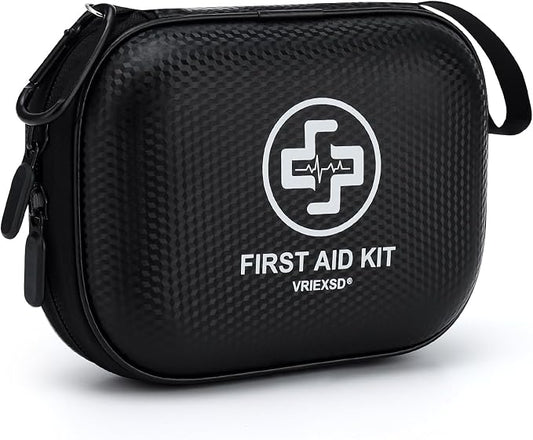 Mini First Aid Kit - 150 Piece Small Waterproof Hard Shell Medical Kit