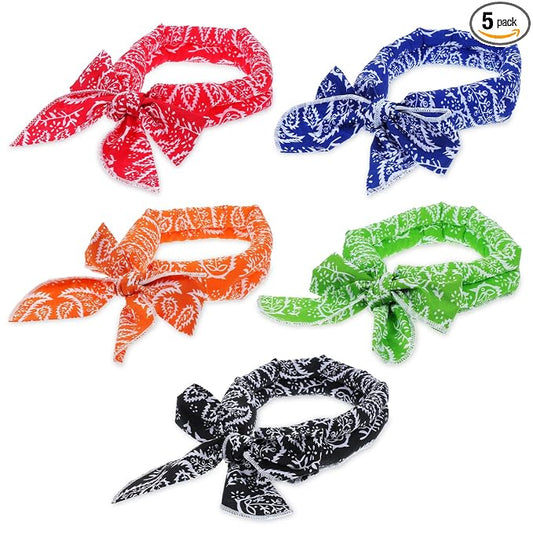 Neck Coolers for Hot Weather, Ice Cooling Bandana Neck Wraps | 5 Pack